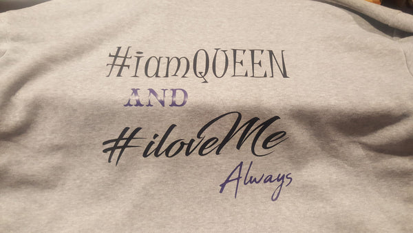 Queen Swag Grey Crop Hoody
