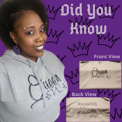 Queen Swag Grey Crop Hoody - Blaque Realeza 